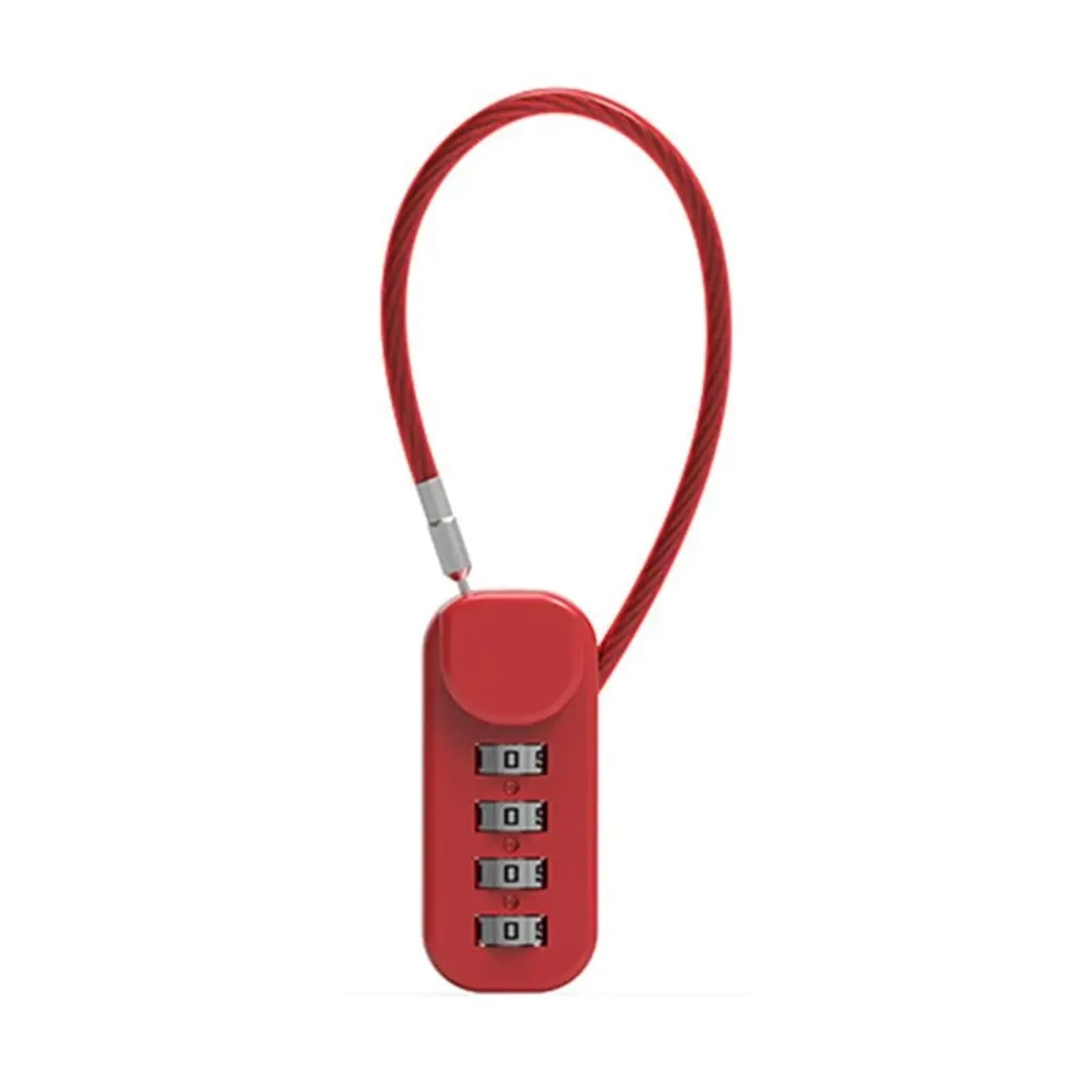 Cadenas à mot de passe portable avec câble métallique for bagages de voyage, sac à dos, fermeture éclair, serrure d'armoire de dortoir, serrure codée à 4 chiffres, 1 pièce(Red)