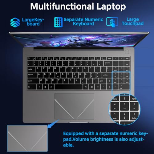 HUQPPQ 16 Inch Gaming Laptop Core i3 (Up to 3.2GHz) 16GB RAM 512GB SSD Expandable to 1TB Win11 Laptops | FHD 1920×1200 Display | Type-C | Long-Lasting Battery | Includes Mouse & Keyboard Film-Gray - Image 4