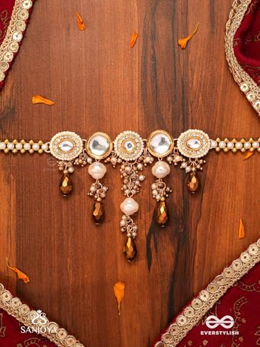 Image of SANJOYA BY EVERSTYLISH Necklace With Dewy White Pearls And Warm Earthy Tone Beads Lightweight Jewelry For Women | Party, Festive, Wedding & Gifting