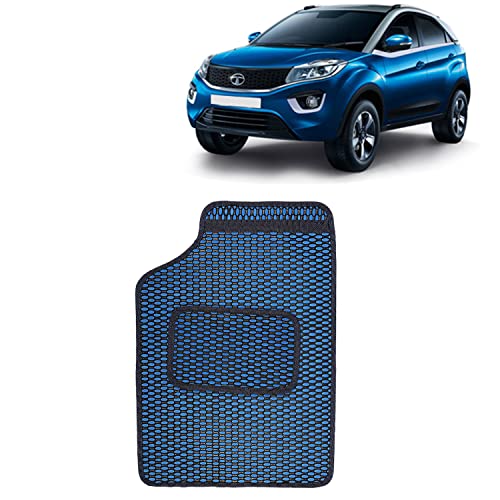 Image of Kingsway Dotted Design Car Floor Foot Mats Universal Fit for Tata Nexon, Model Year : 2017-2019, Water and Dustproof, Color Blue, Set of 5 Pieces