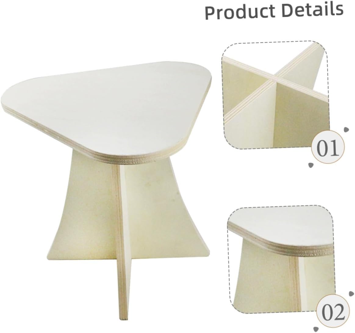 Wooden Plant Stand and Indoor Wood Stool for Plants Solid Wood Flowerpot Display Holder with Natural Finish Small Assembly Pedestal for Living Room Decor
