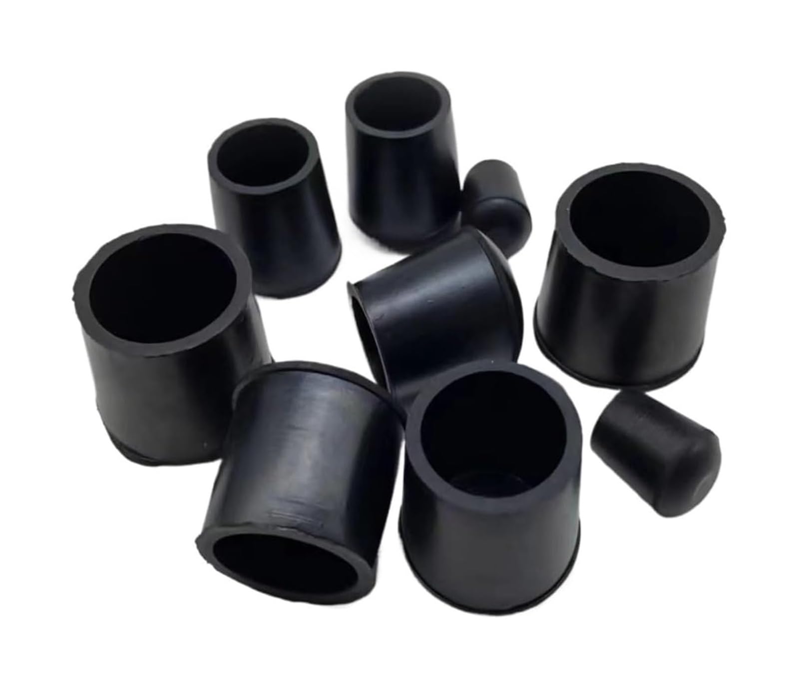 Rubber chair leg caps, Chair Leg Caps 8 Pcs 10-25mm Black Tube End Floor or(19mm)