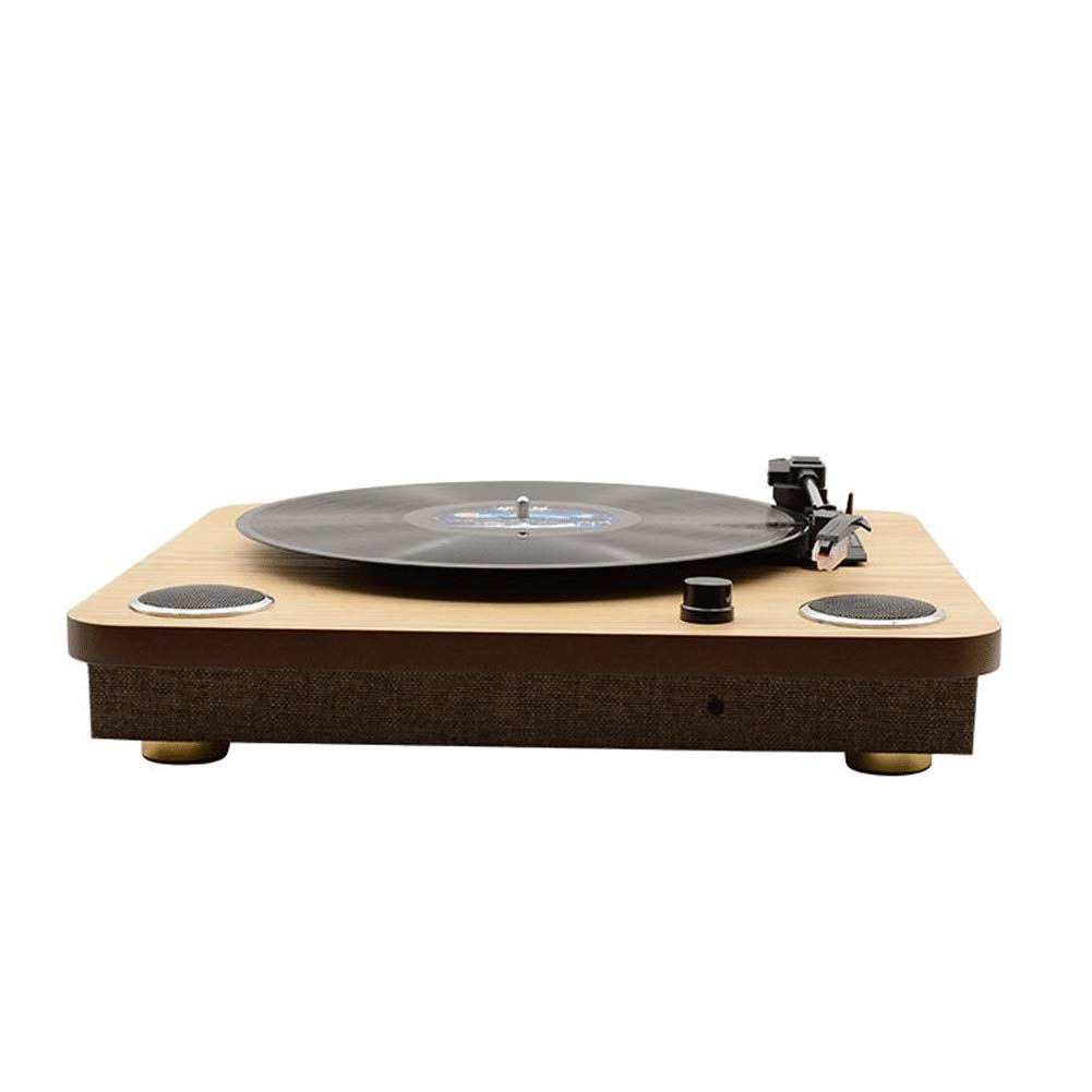 Giradischi Bluetooth con altoparlanti integrati, trasmissione a cinghia a 3 velocità, radio AM/FM, riproduzione SD/USB per audio domestico e ascolto di dischi in vinile