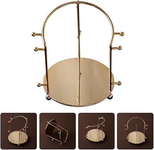 Miniatura 7 de Uonlytech Soporte de exhibición de corona Tiara Crown Headband Display Rack de metal dorado banda para el pelo Soporte para sombrero, soporte corto