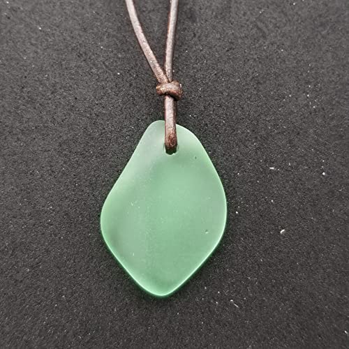 Yinahawaii Handmade Necklace, Hawaiian Jewelry, Peridot Necklace Green Necklace, Leather Cord Necklace, Unisex Beach Jewelry Sea Glass Jewelry Birthday Gift For Men Women (August Birthstone Jewelry) #TOP3