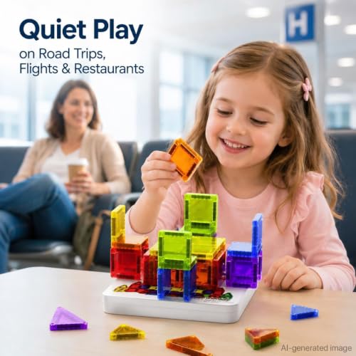 Image of Mini Magnetic Tiles for Travel: Hours of Entertainment for Kid 3-5