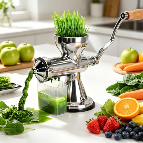 Exprimidor de hierba de trigo extractor de verduras manual y eficaz 2