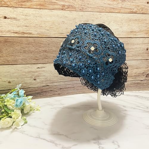 Sequins Turban Stretchy Headscarf Soft Lace Bonnet Beanie Cap Headwrap for Women3