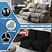 JIVINER 4 Pieces Recliner Loveseat Covers Stretch Recliner Sofa Slipcover with Elastic Bottom Jacquard Fitted Reclining Couch Cover Furniture Protector with Pockets (2 Seater, Black)