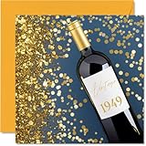biglietto di auguri per il 75° compleanno per uomini e donne, con bottiglia di vino vintage 1949, biglietto di auguri per papà, mamma, zio, zia, nonna, nonna, 145 mm x 145 mm