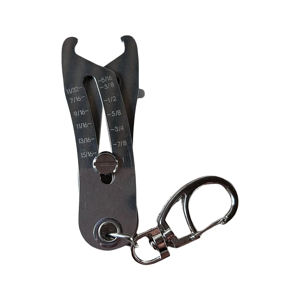 Ximie Portable Precise Thread Size Checker Keychain, Nut & Bolt Thread Size Checker Bolt Size Finder Keychain 1Pcs