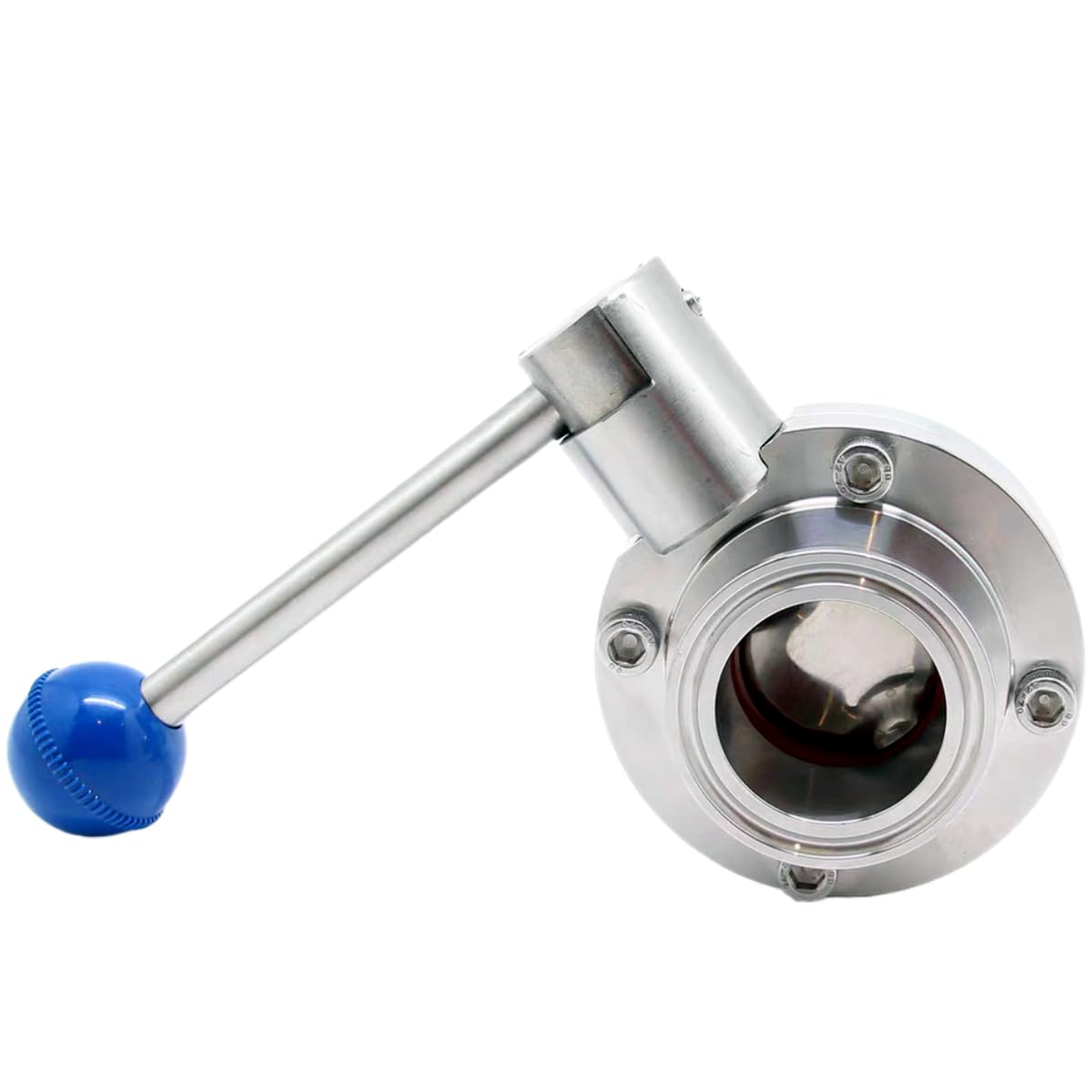 Válvula de triple abrazadera de acero inoxidable 304 con mango de tracción, tubo de 1 pulgada de diámetro exterior, resistencia a alta presión y temperatura, 1 unidad(1.25In)