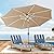 YITAHOME 10FT Patio Umbrella Push Button Tilt and Crank Adjustment Market Table Umbrella 8 Sturdy Ribs Aluminum Outdoor Umbrella UV Resistant for Garden, Deck, Beach, Khaki (Not Base Included)