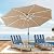 YITAHOME 10FT Patio Umbrella Push Button Tilt and Crank Adjustment Market Table Umbrella 8 Sturdy Ribs Aluminum Outdoor Umbrella UV Resistant for Garden, Deck, Beach, Khaki (Not Base Included)