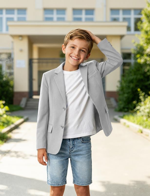 Image of Visaccy Boys Suit Jacket Toddler Formal Blazer Slim Fit Sport Coat for Kids