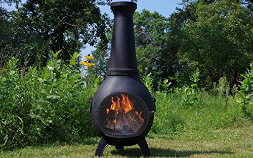 The Blue Rooster ALCH027GA Prairie Chiminea Outdoor Fireplace - Wood Burning Cast Aluminum Deck Or Patio Firepit thumb #4