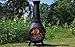 The Blue Rooster Prairie Chiminea Outdoor Fireplace - Wood Burning Cast Aluminum Deck or Patio Firepit