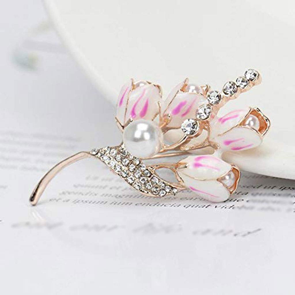 Broche de Flores de Perlas de Diamantes, Broche de Diamantes de imitación de Cristal, joyería, Vestido, Bufanda, Chal, Accesorios