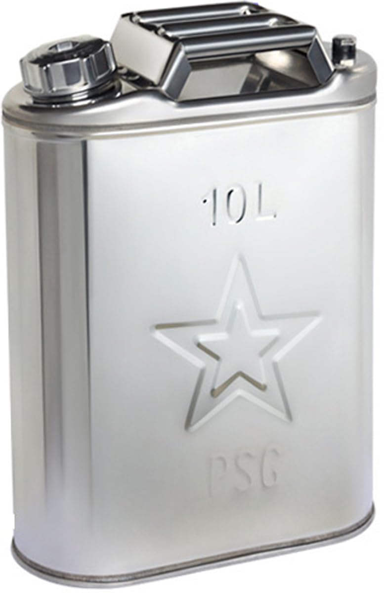Tanica per gas in acciaio inossidabile 304, contenitore per carburante a prova di perdite, per benzina, diesel, olio da cucina e acqua, design robusto, antiruggine e certificato DOT, 10 l