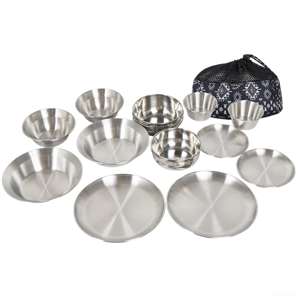 Set Posate Acciaio 12 per campeggio Set Posate Acciaio 12 per