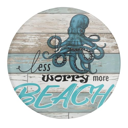Imanes de cristal para nevera, diseño náutico, playa, océano, pulpo bajo el agua, acuarela, vida marina, moderno, armario, regalo único para mejor amigo, 1 unidad