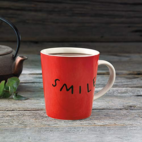 Royal Doulton Ellen Degeneres Gift Set 40026486 Smile Mug 475Ml Red, Porcelain, 475 Milliliters, Multi #TOP2