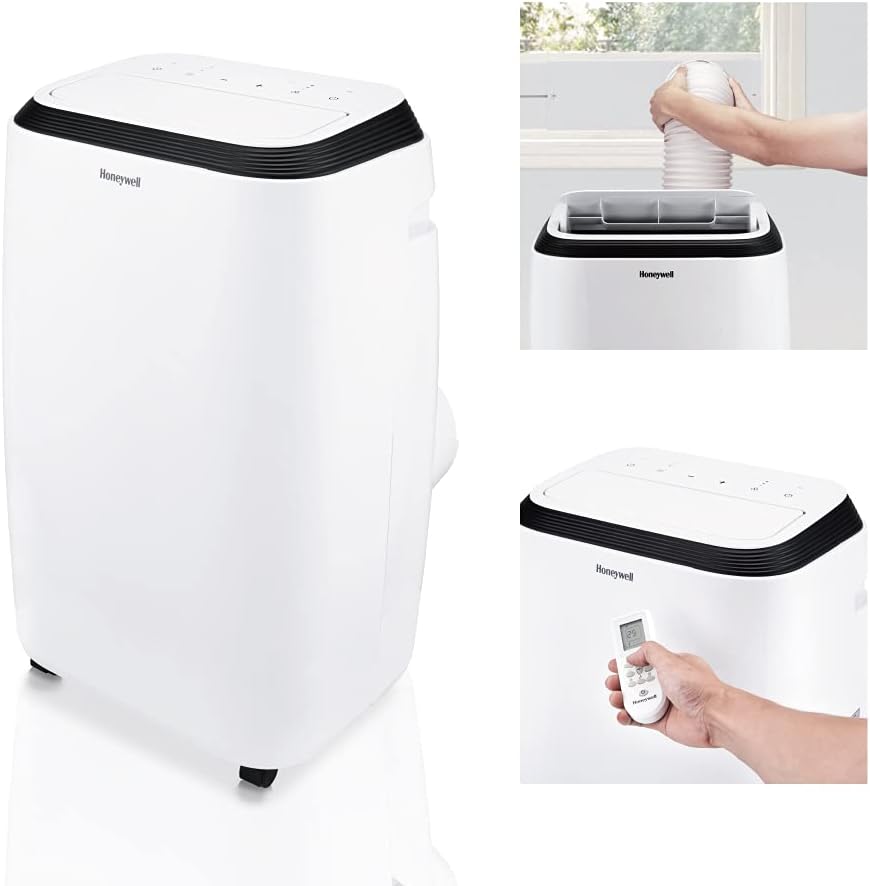 Honeywell 13,000 BTU Portable Air Conditioner, Fan, and Dehumidifier, Cools Rooms Up to 625 Square Feet, Includes Full Window Installation Kit and Drain Tube, HM4CESAWK0