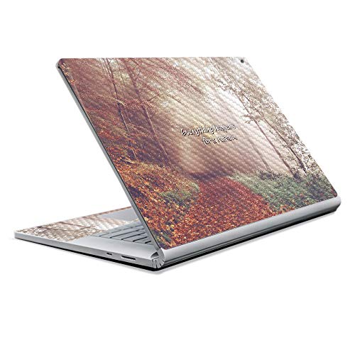 Image of MightySkins Carbon Fiber Skin for Microsoft Surface Book 2 13 inch (2017) - Happens for A Reason,Protective, Durable Textured Carbon Fiber Finish,Easy to Apply, Remove,