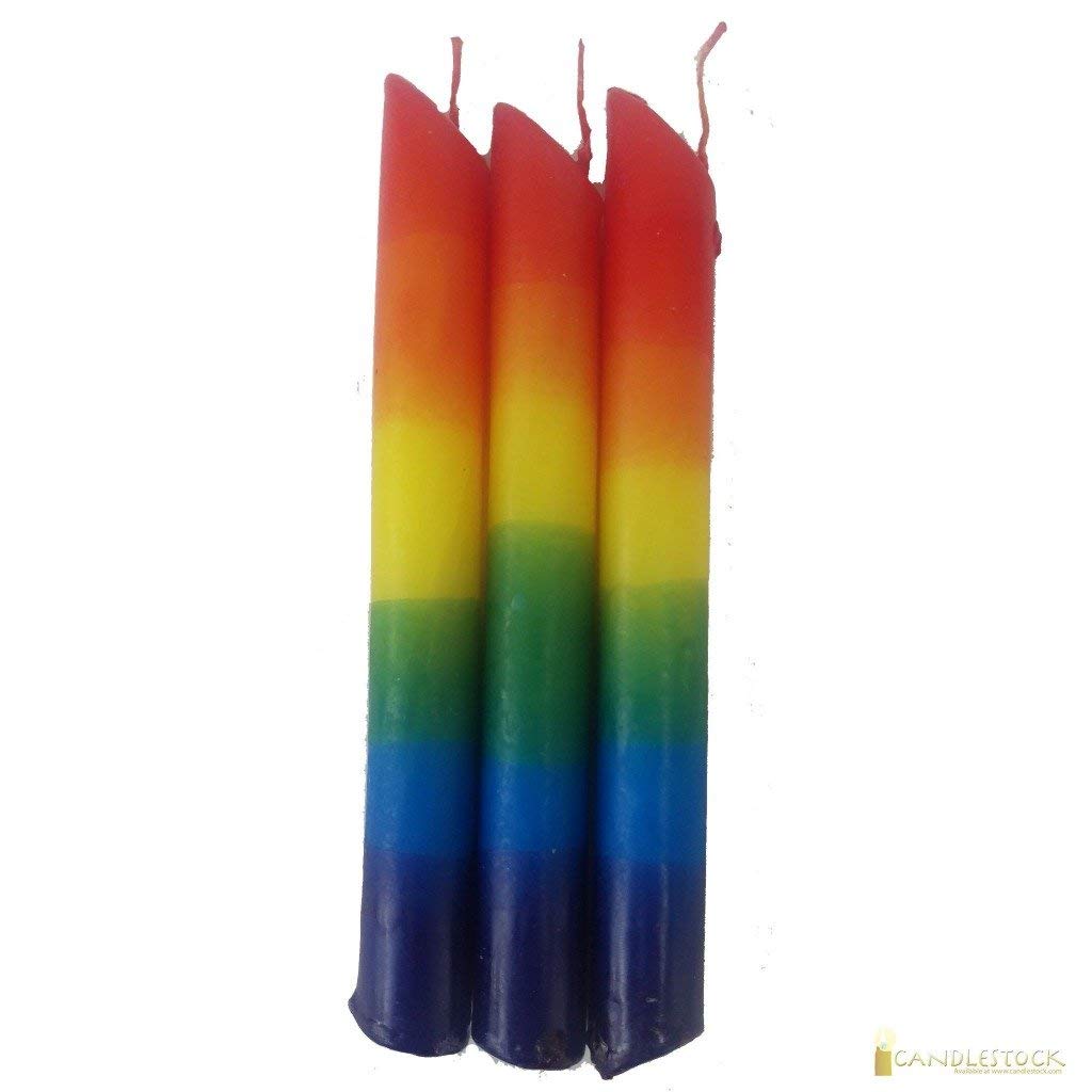 Candlestock Hand-Dipped Rainbow Drip Candle 50 Pack