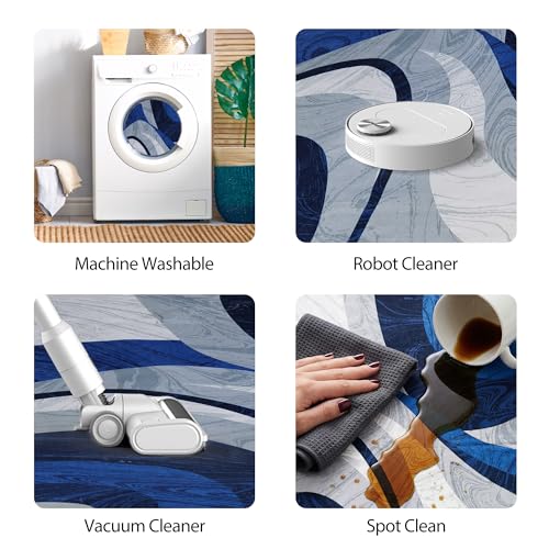 Tapete Lavable Azul 9'8"x7'7" para Interiores miniatura 5