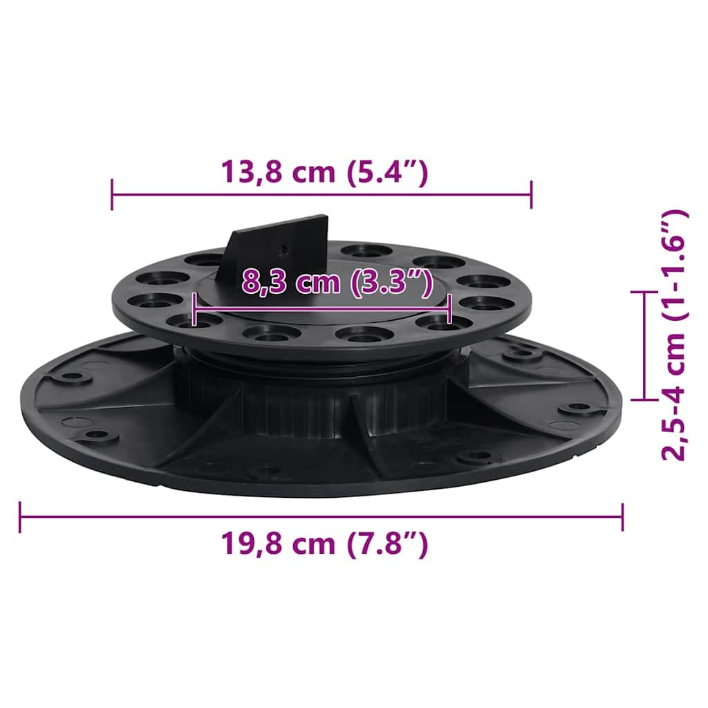 10x Stelzlager Verstellbar 25-40 mm Terrassenlager für Dielen