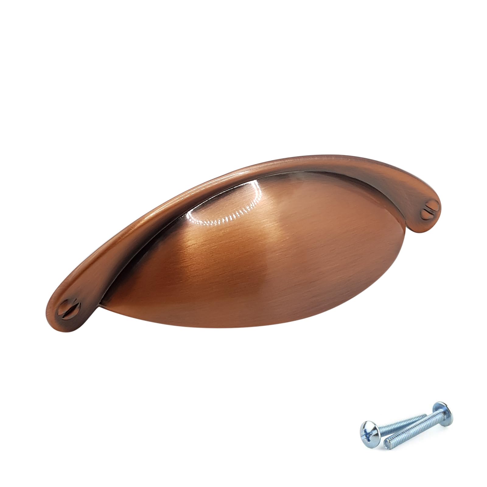 M4tec Brushed Copper Cup Kitchen Cabinet Door Handles Bedroom Furniture Pull Handles For Kitchen Cupboards, Cabinets, Drawers And Wardrobes Handles - Vd9 Series, 64Mm
