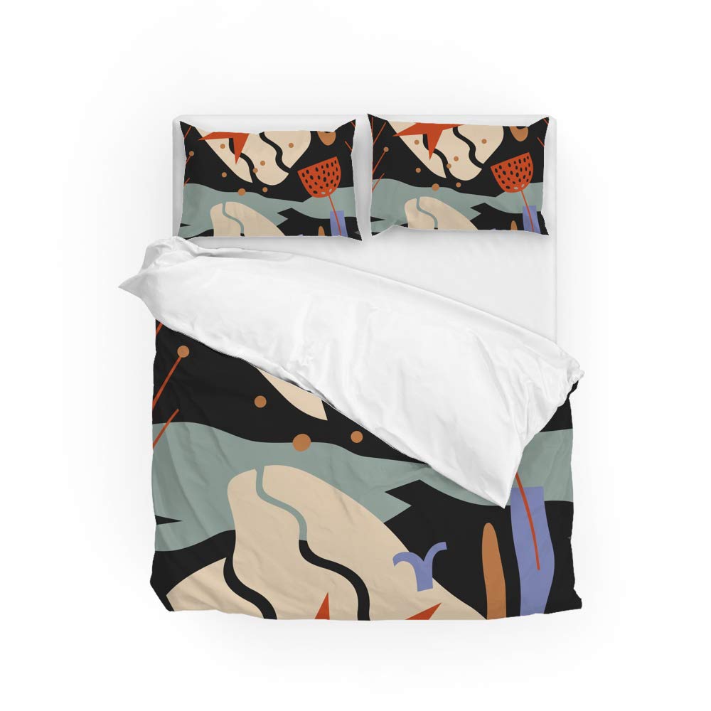 Housse de couette et 2 taies d'oreiller motif coloré pour égayer vos nuits Queen Size