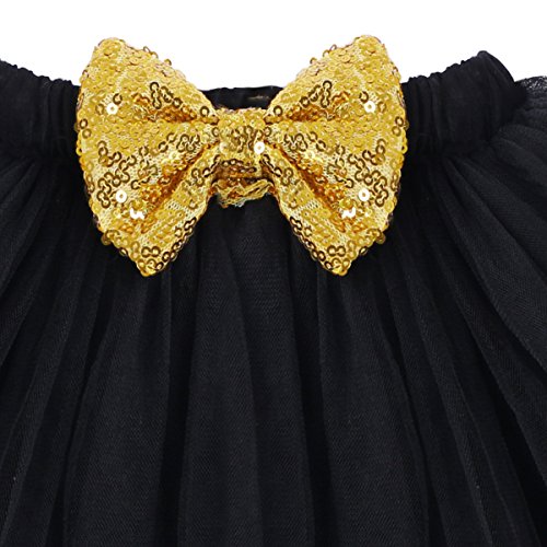 Baby Girls Half 1St 2Nd Birthday Outfits Fancy Party Cake Smash Short Sleeve Gold Letter Print Shiny Sequin Bowknot Romper Bodysuit + Tulle Tutu Skirt + Headband + Stripes Leg Warmer 4Pcs Clothes Set #TOP3