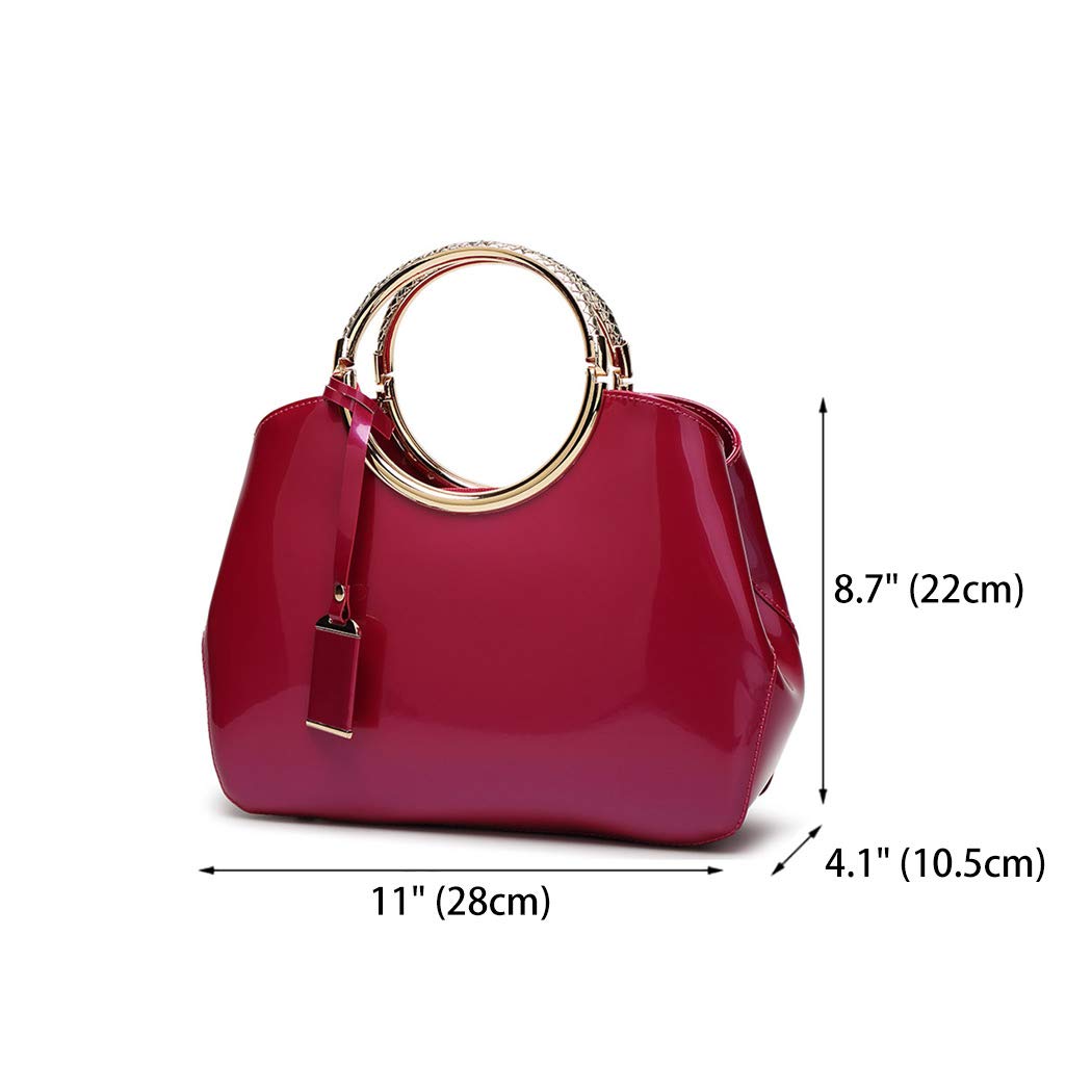 AINUOEY Donna Borse a Mano Borsa a Spalla Elegante Grandi Firmate Marca Tracolla Antifurto PU pelle 76609 1 pz Vino Rosso V1