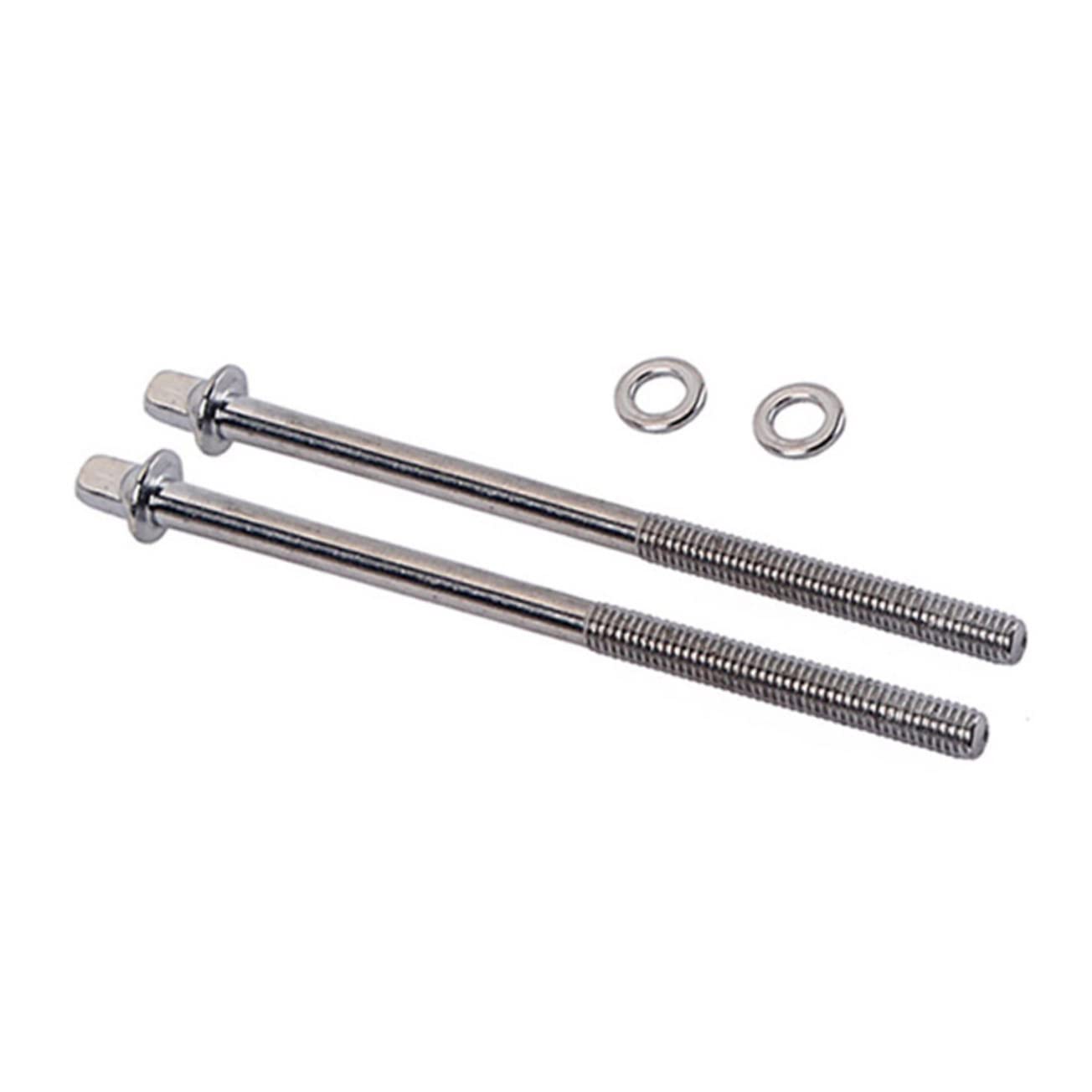 VANZACK 2pcs Drum Tension Rods Replacement Parts for Snare Drum Accessories Rod Screws Compatible with Standard Silver Finish