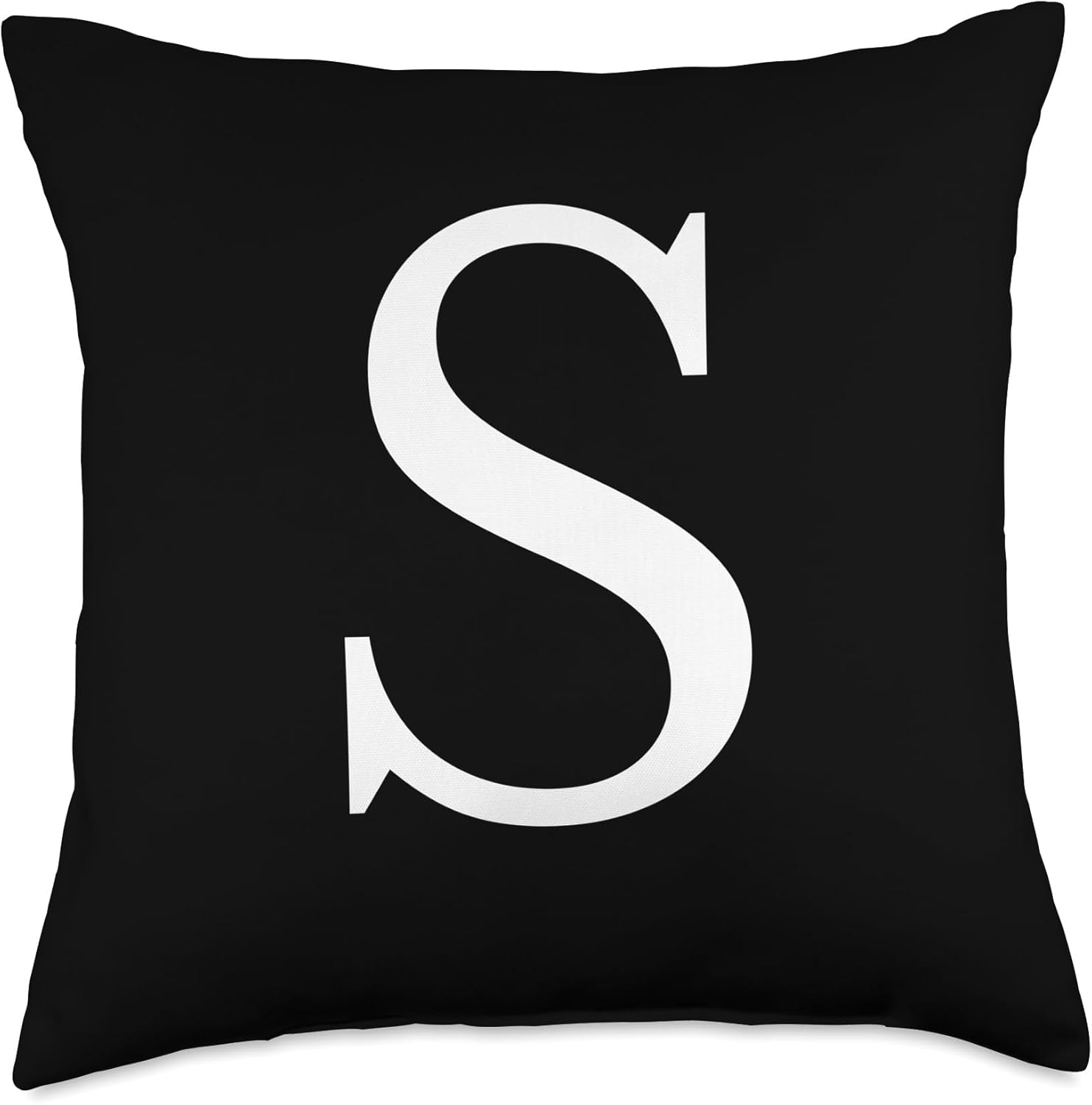 Cute & Classy Black White Monogram Letter S Throw Pillow