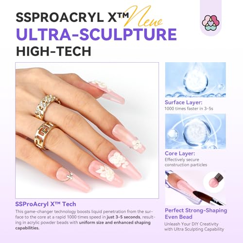 Image of SAVILAND Nails Kit Acrylic Set: Professional Acrylic Nail Kit with Nail Tranning Mat Nail Art Brush Nail Drill Nail Polish with Dryer for Nail Extension Carving
