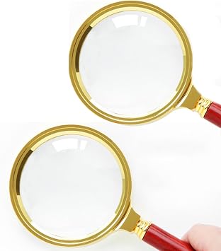 Magnifying Glass 6X Magnification Magnifier HandheldRed 10x, 2 Pcs