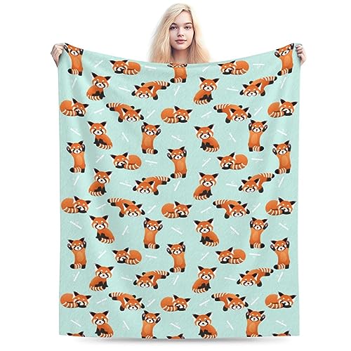 Ngzhyad Red Panda Gifts Flannel Fleece Throw Blanket Warm Cozy Plush Bed Blankets for Sofa Couch Bedroom 80"X60"
