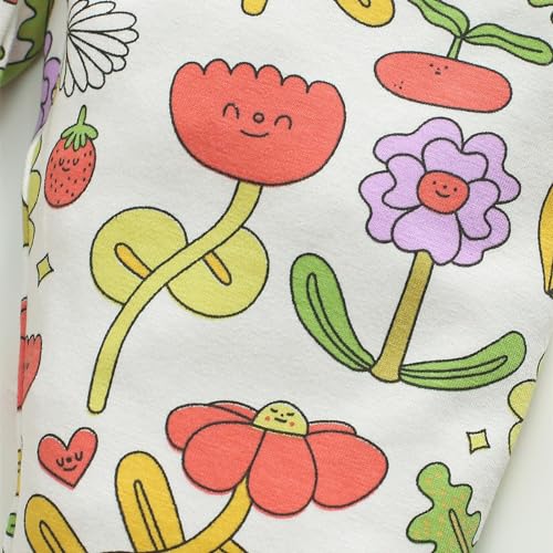 Image of HILEELANG Toddler Girl Easter Outfit Spring Summer Cotton Leggings Pants Tees Shirts Clothing Sets