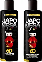 Kit Progressiva Japonesa 6D - Genérico - Kit de Alisamento de Cabelo - 1L - 2 itens - Progressiva com Formol