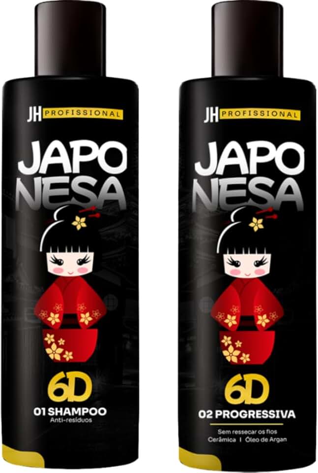 Kit Progressiva Japonesa 6D - Genérico - Kit de Alisamento de Cabelo - 1L - 2 itens - Progressiva com Formol