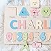 Custom Busy Board with Numbers and Shapes, Personalized Wooden Name Puzzle for Kids, Baby Girl and Boy Gifts, Custom Handmade Puzzles for Toddlers, Toddler Toys, Baby Birthday Gift, Christmas Gift