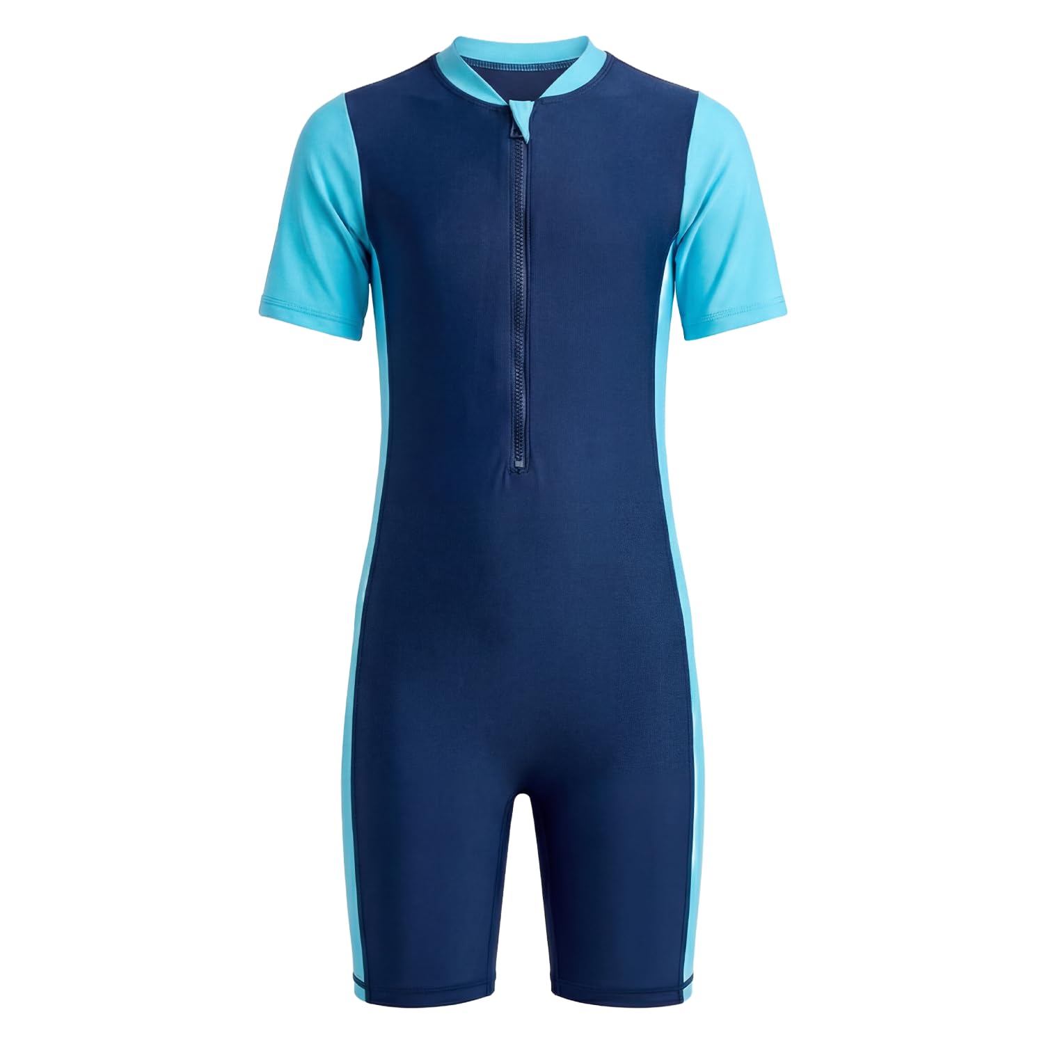 Boldfit Swimming Costume for Kids One Piece Boy Swimming Costume Quick Dry Swim Dress for Boys Stretchable Swim Suit for Boys - Blue, XL