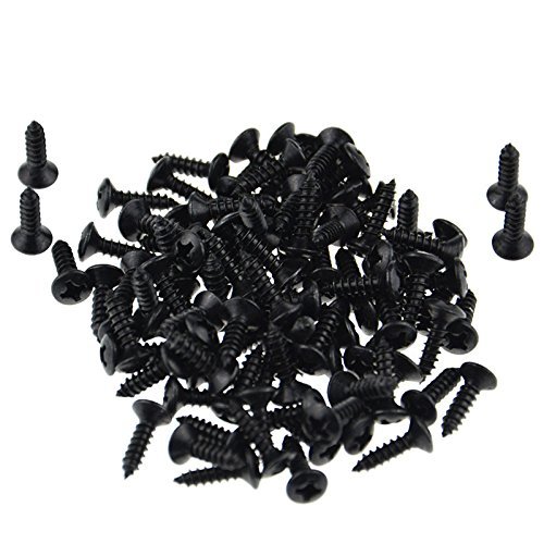 Black Guitar Bass Pickguard Screws For Electric Guitar Pack Of 100 #TOP17
