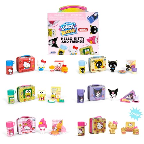 Jada Lunch Buddies Collectible Thermos Lunch Box with Thermos Bottle Figure & Food Accessories 2-Inch Sanrio Toy Hello Kitty & Friends For Kids Ages 5+ (One Piece Styles May Vary)
