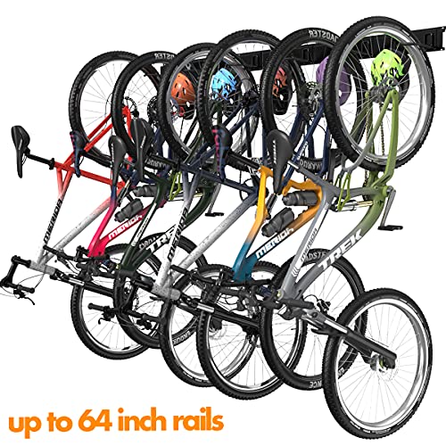 TORACK Bike Storage Rack, 6 Bike Racks & 5 Hooks for Garage, Wall Mount ...