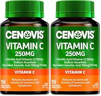 Cenovis Vitamin C 250mg Tablets 150 - Reduces Severity & Duration of Common Cold Symptoms – Supports Healthy Immune System Function, Collagen Formation & Wound Healing (Pack of 2)