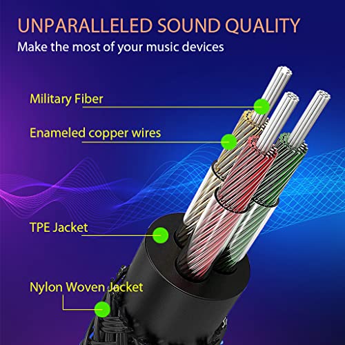 Arcismati 3.5Mm Nylon Braided Aux Cable, Male To Male Aux Cord For Headphones, Car, Speaker, Laptop, Iphone, Ipad, Ipod & More (3.3Ft/1M) - Space Grey #TOP1